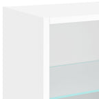 Mueble de pared de TV con luces LED 6 piezas blanco