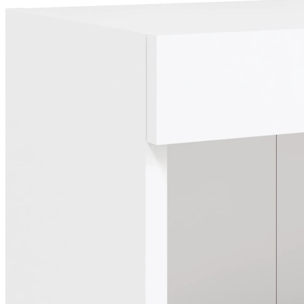 Mueble de pared de TV con luces LED 6 piezas blanco