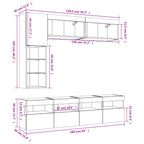 Mueble de pared de TV con luces LED 7 piezas blanco