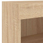 Muebles de TV de pared con luces LED 7 piezas roble sonoma