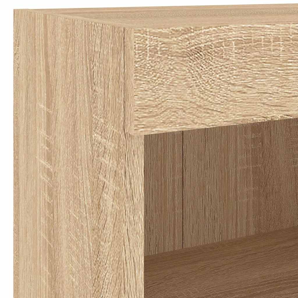 Muebles de TV de pared con luces LED 7 piezas roble sonoma