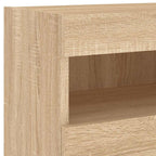 Muebles de TV de pared con luces LED 7 piezas roble sonoma
