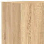Muebles de TV de pared con luces LED 7 piezas roble sonoma