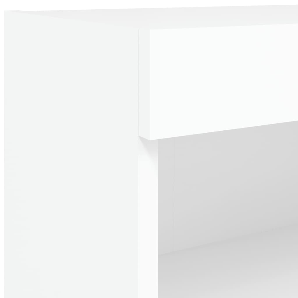 Mueble de pared de TV con luces LED 8 piezas blanco