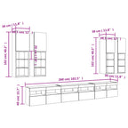 Mueble de pared de TV con luces LED 7 piezas blanco