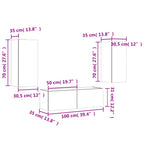 Muebles de TV de pared con luces LED 3 piezas blanco