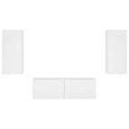 Muebles de TV de pared con luces LED 3 piezas blanco