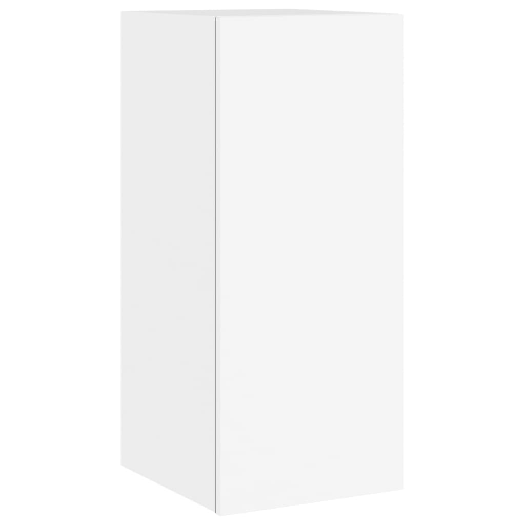Muebles de TV de pared con luces LED 3 piezas blanco