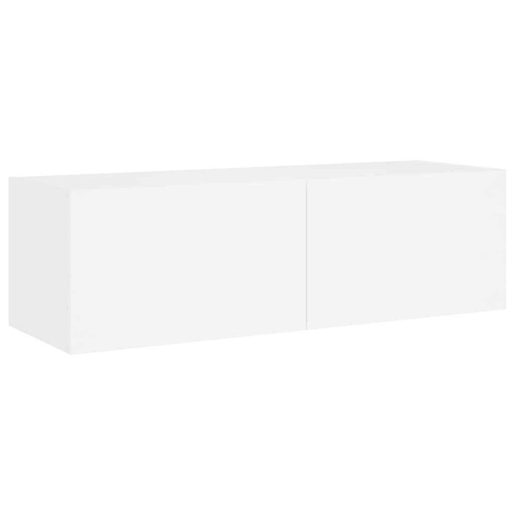 Muebles de TV de pared con luces LED 3 piezas blanco