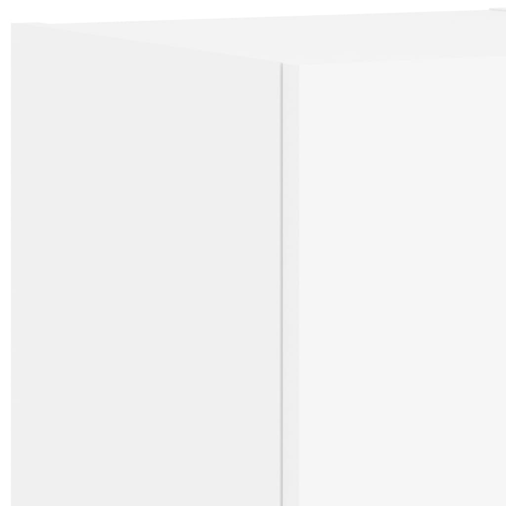 Muebles de TV de pared con luces LED 3 piezas blanco