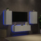 Muebles de TV de pared con luces LED 3 piezas blanco