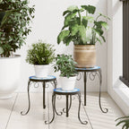 Soporte para plantas trepadoras 3 uds hierro negro 40x100 cm