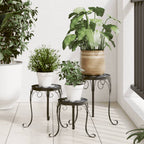 Soporte para plantas trepadoras 3 uds hierro negro 40x100 cm