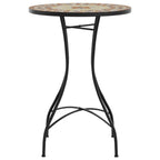 Mesa bistró de mosaico cerámica terracota y blanco Ø50x70 cm