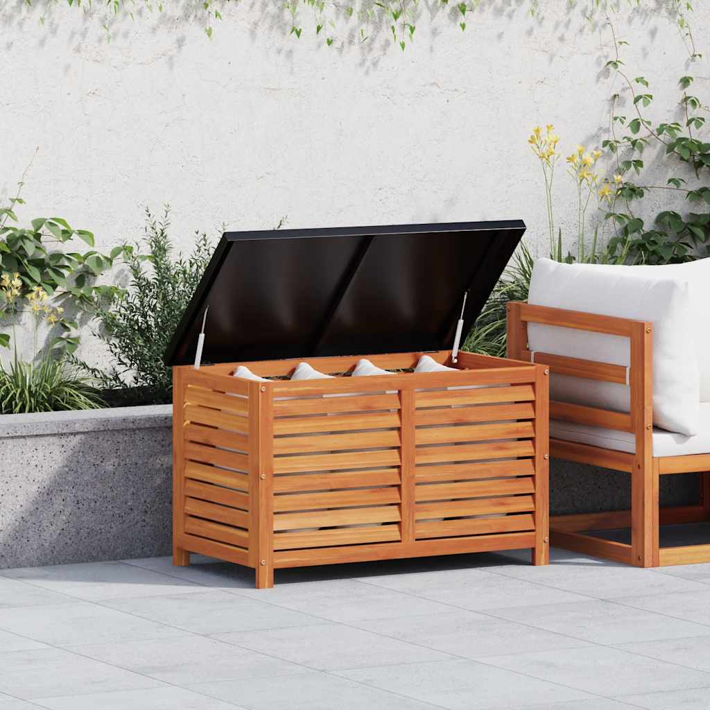 Arcón de jardín madera maciza abeto 150x50x56,5 cm
