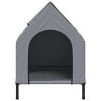 Casa para perros tela Oxford y acero gris claro