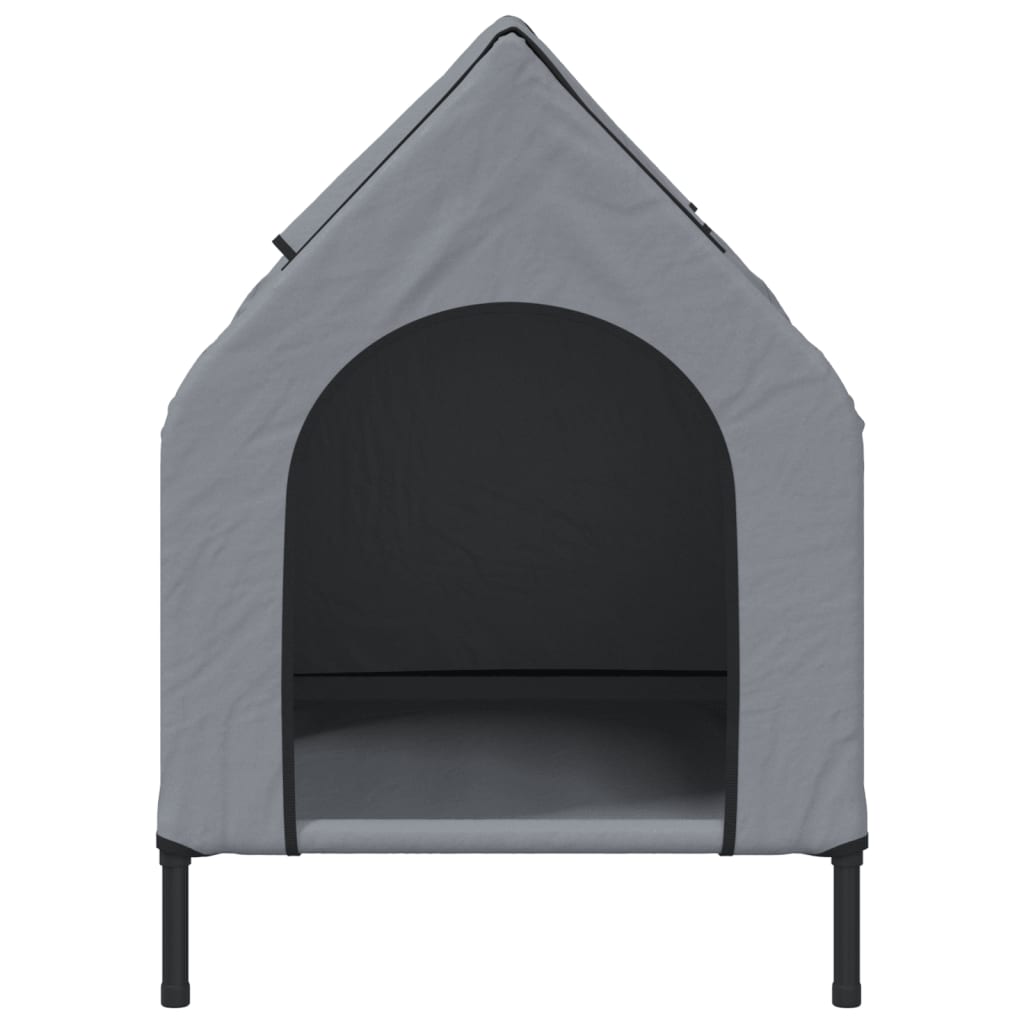 Casa para perros tela Oxford y acero gris claro