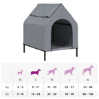 Casa para perros tela Oxford y acero gris claro