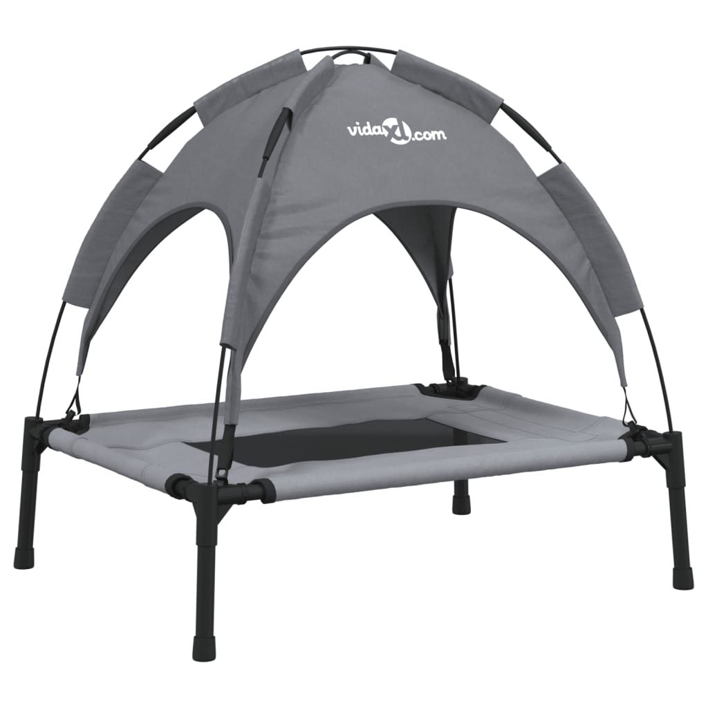 Cama para perros con dosel antracita tela oxford y acero
