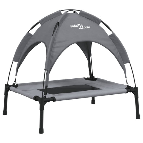 Cama para perros con dosel antracita tela oxford y acero