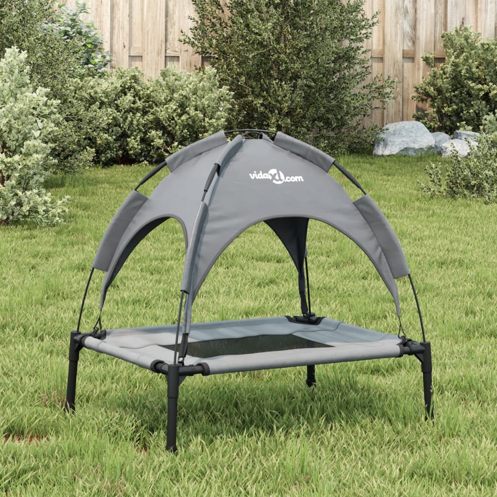 Cama para perros con dosel antracita tela oxford y acero