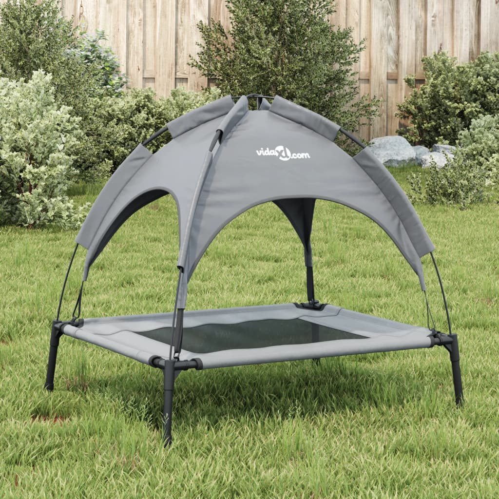 Cama para perros con dosel antracita tela oxford y acero