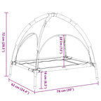 Cama para perros con dosel antracita tela oxford y acero
