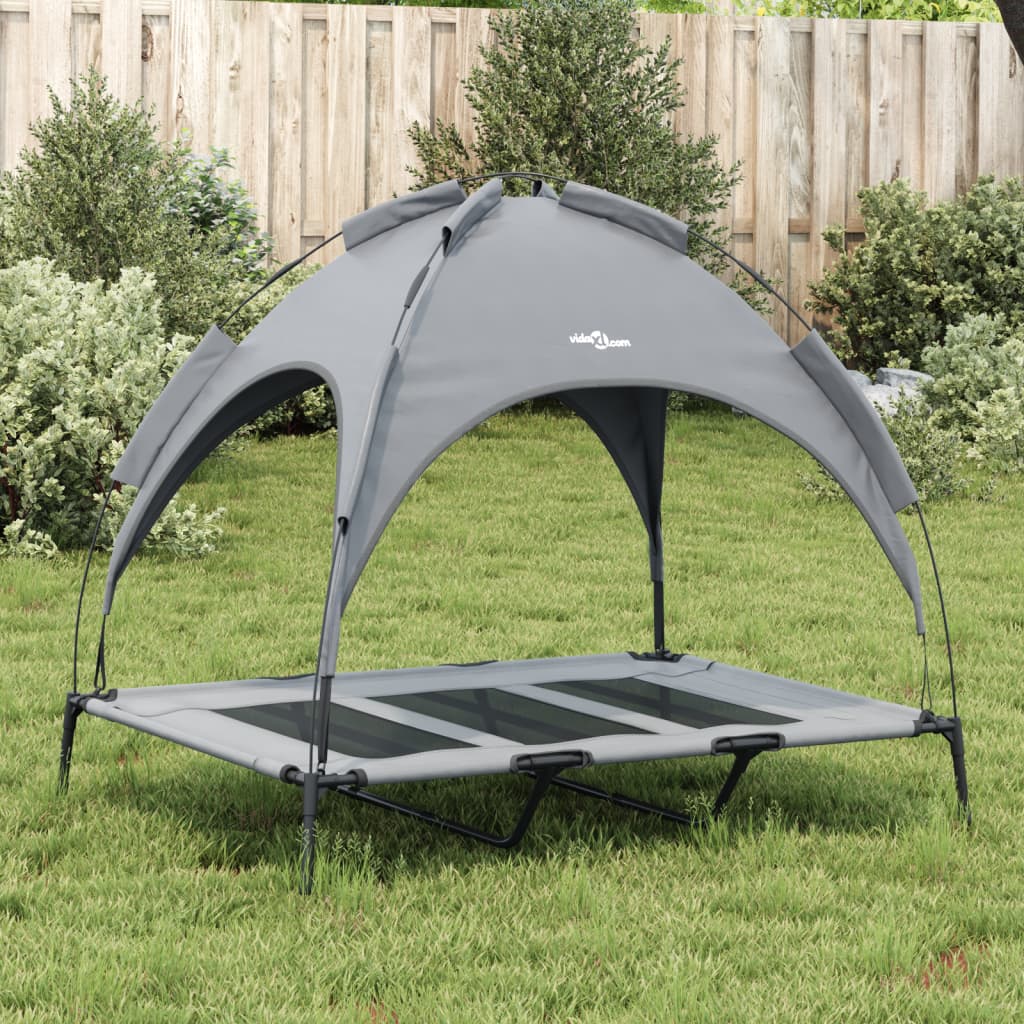 Cama para perros con dosel antracita tela oxford y acero