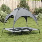 Cama para perros con dosel antracita tela oxford y acero
