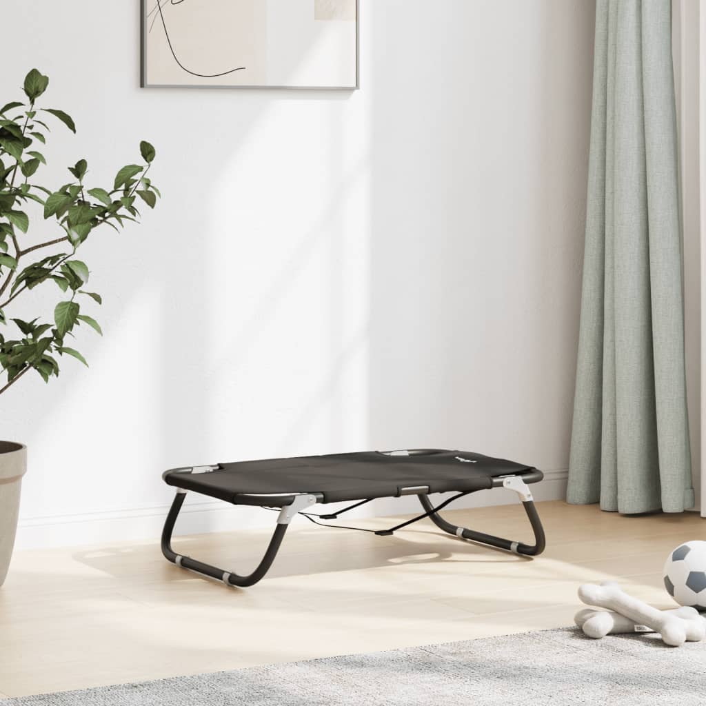 Cama para perros plegable tela oxford y acero gris antracita