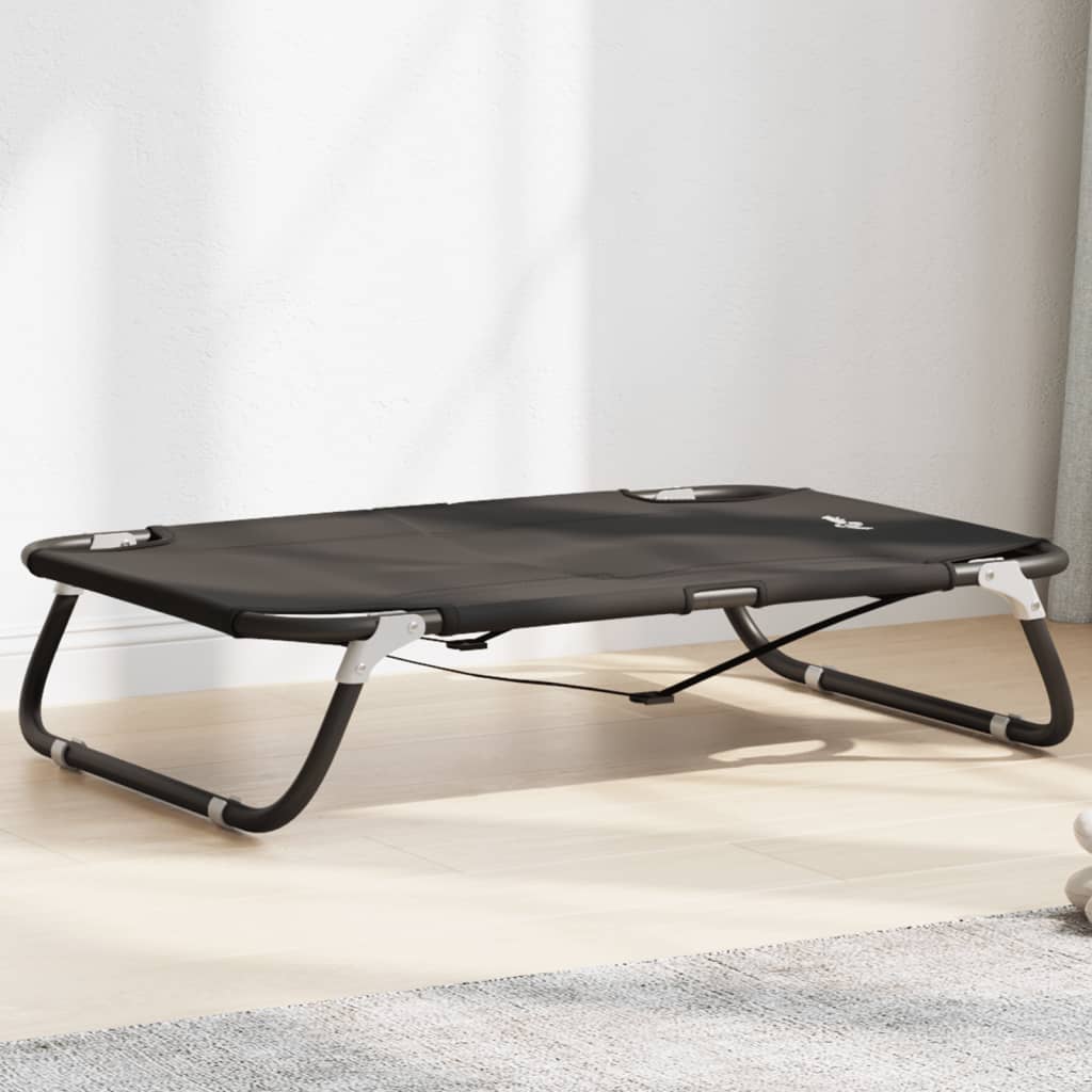 Cama para perros plegable tela oxford y acero gris antracita
