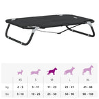 Cama para perros plegable tela oxford y acero gris antracita