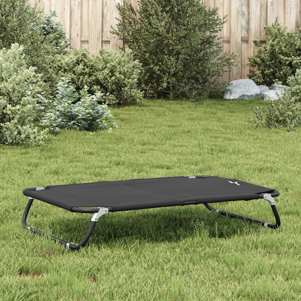 Cama para perros plegable tela oxford y acero gris antracita