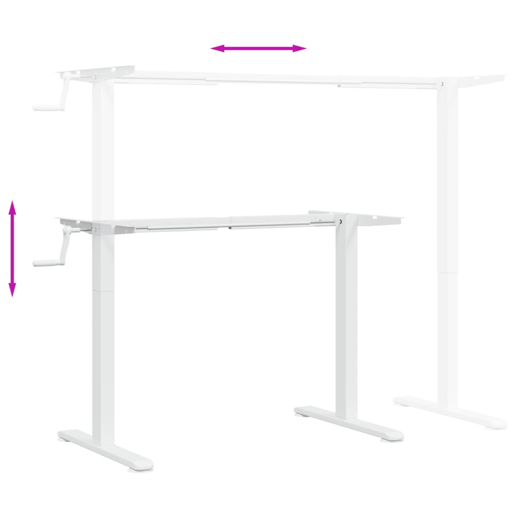 Marco de escritorio de pie acero blanco (94-135)x60x(70-114) cm