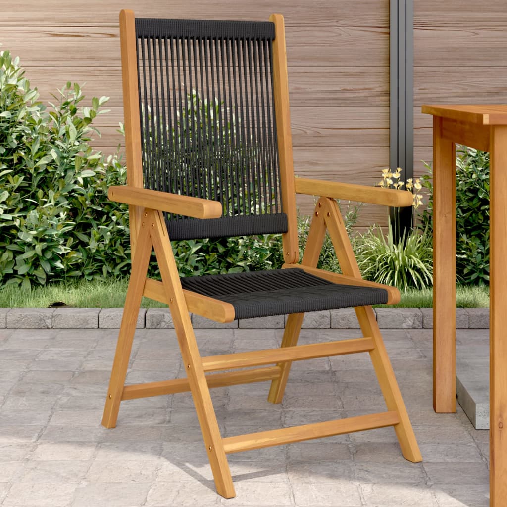Sillas de jardín 2 uds madera maciza acacia polipropileno beige