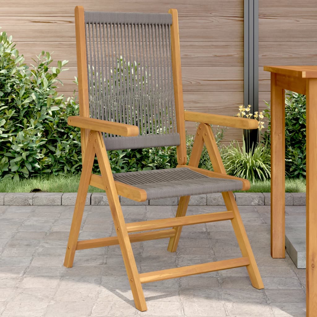 Sillas de jardín 2 uds madera maciza acacia polipropileno beige