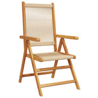 Sillas de jardín 2 uds madera maciza acacia polipropileno beige