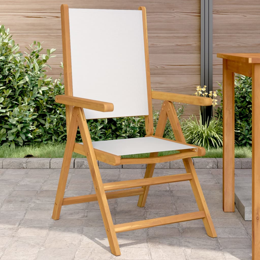 Sillas de jardín 2 uds madera maciza acacia polipropileno beige