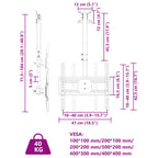 Soporte techo TV pantalla 32''-65'' Max VESA 400x400 mm 40 kg