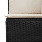 Sillón reclinable de jardín con cojines ratán sintético negro