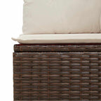 Sillón reclinable de jardín con cojines ratán sintético marrón