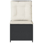 Sillón reclinable con cojines ratán sintético negro