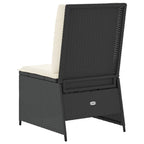 Sillón reclinable con cojines ratán sintético negro