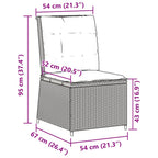 Sillón reclinable con cojines ratán sintético negro