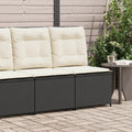 Sillón reclinable con cojines ratán sintético negro