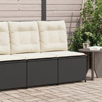 Sillón reclinable con cojines ratán sintético negro
