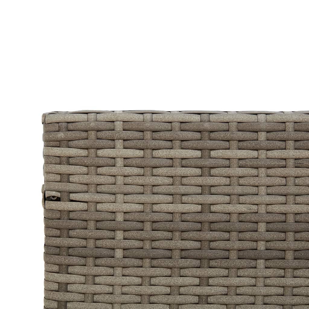 Sofá de jardín en forma de L con mesa y cojines ratán PE gris