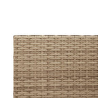 Sofá de jardín en forma de L con mesa y cojines ratán PE beige