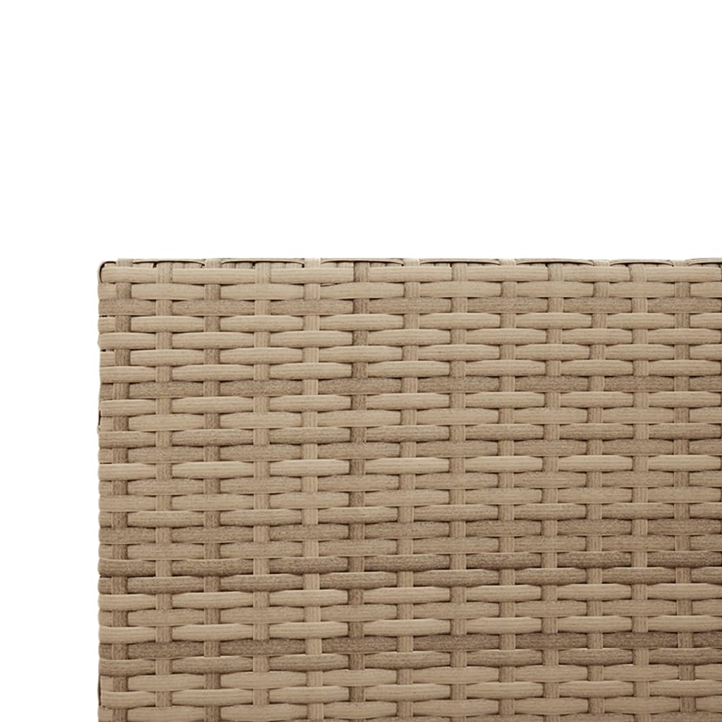 Sofá de jardín en forma de L con mesa y cojines ratán PE beige