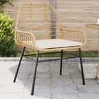 Sillón reclinable de jardín con reposapiés ratán PE beige